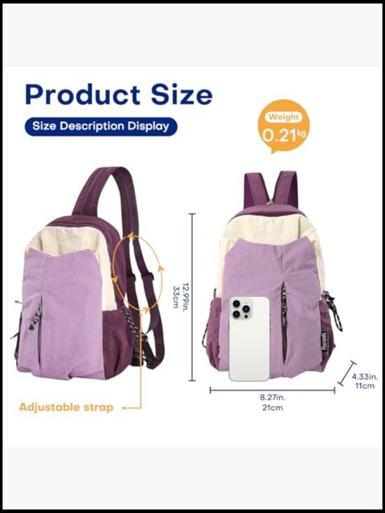 Convertible Sling Backpack Ultralight Crossbody Daypack Travel Hiking Commute